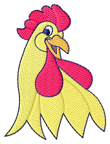 Bantam Chicken Head Machine Embroidery Design
