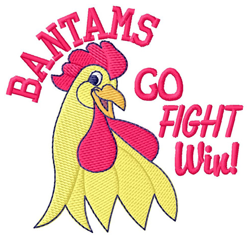 Bantams Go Fight Win Machine Embroidery Design