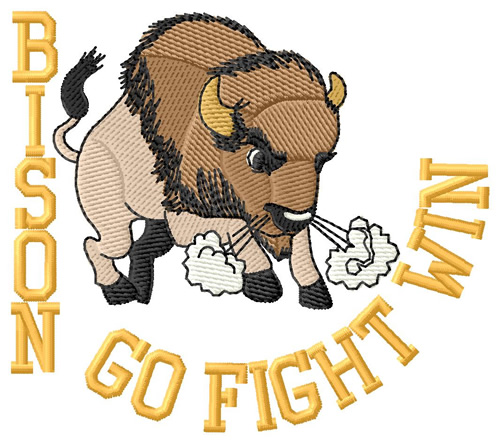 Bison Go Fight Win Machine Embroidery Design
