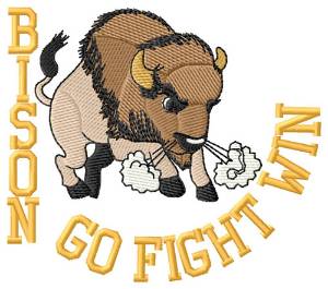 Picture of Bison Go Fight Win Machine Embroidery Design