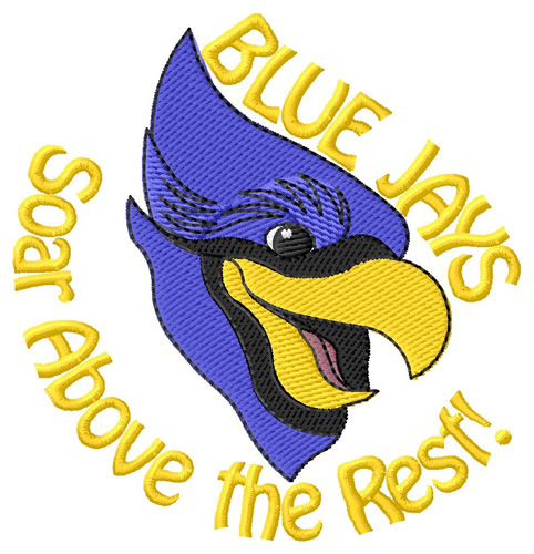 Blue Jays Soar Above Machine Embroidery Design