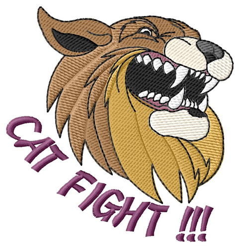 Cat Fight!! Machine Embroidery Design