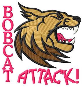 Picture of Bobcat Attack Machine Embroidery Design