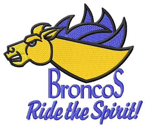 Broncos Ride the Spirit Machine Embroidery Design