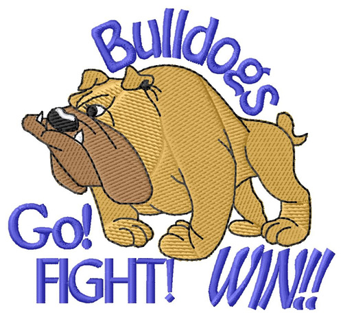 Bulldogs Go Fight Win Machine Embroidery Design