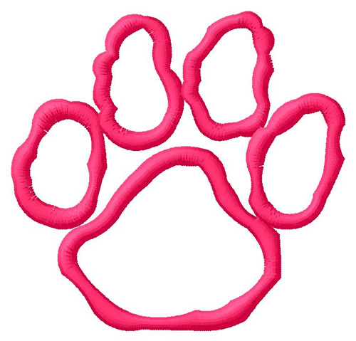 Pawprint Outline Machine Embroidery Design