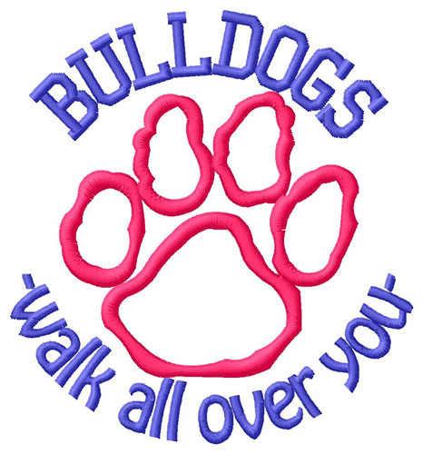 Bulldogs Walk Over You Machine Embroidery Design