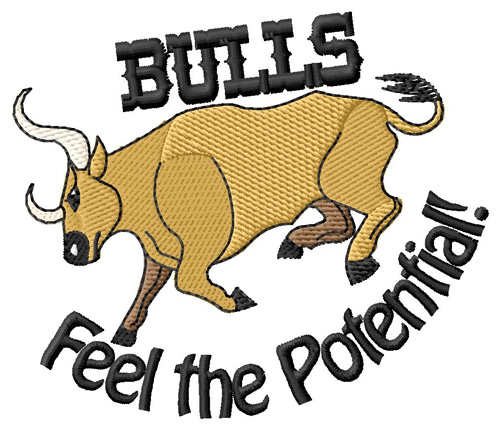 Bulls Feel the Potential Machine Embroidery Design