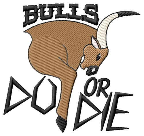 Bulls Do or Die Machine Embroidery Design