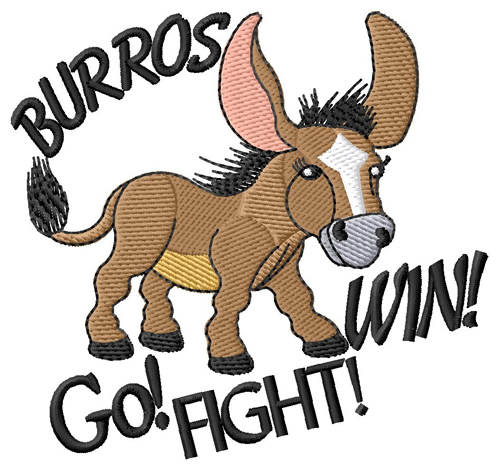 Burros Go Fight Win Machine Embroidery Design