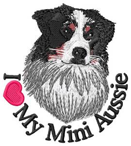Picture of I Love My Mini Aussie Machine Embroidery Design