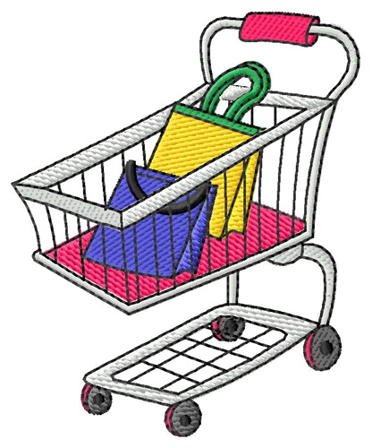 Shopping Cart Machine Embroidery Design