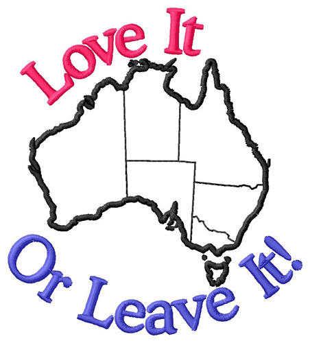 Australia Love or Leave Machine Embroidery Design
