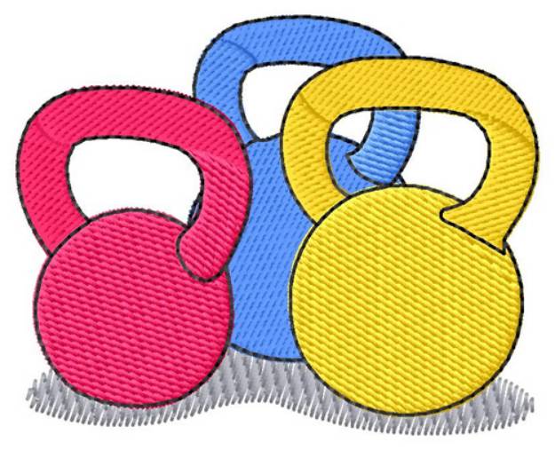Picture of Three Kettlebells Machine Embroidery Design