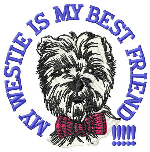 Westie Best Friend Machine Embroidery Design