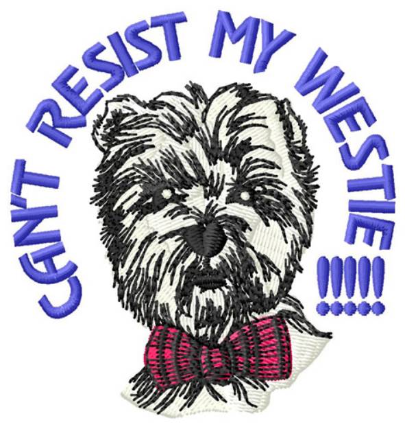 Picture of Cant Resist My Westie Machine Embroidery Design