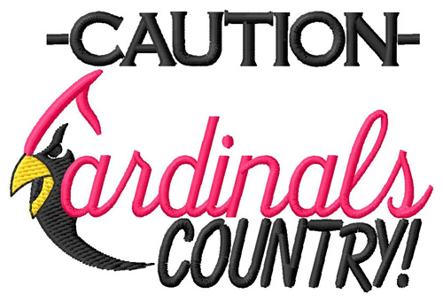 Caution Cardinals Machine Embroidery Design