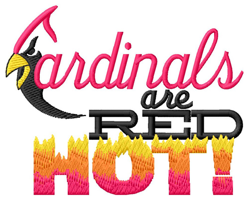 Cardinals are Red Hot Machine Embroidery Design