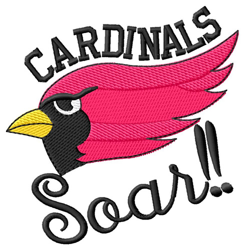 Cardinals Soar Machine Embroidery Design