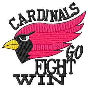 Picture of Cardinals Go Fight Win Machine Embroidery Design