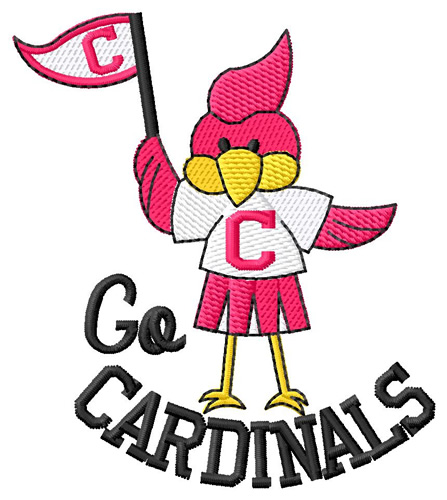 Go Cardinals Machine Embroidery Design