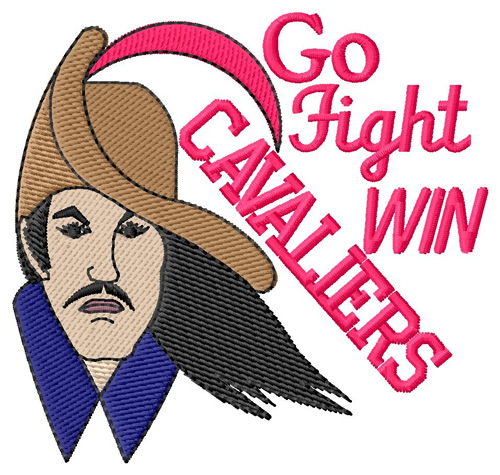 Cavaliers Go Fight Win Machine Embroidery Design