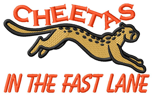 Cheetahs in Fast Lane Machine Embroidery Design