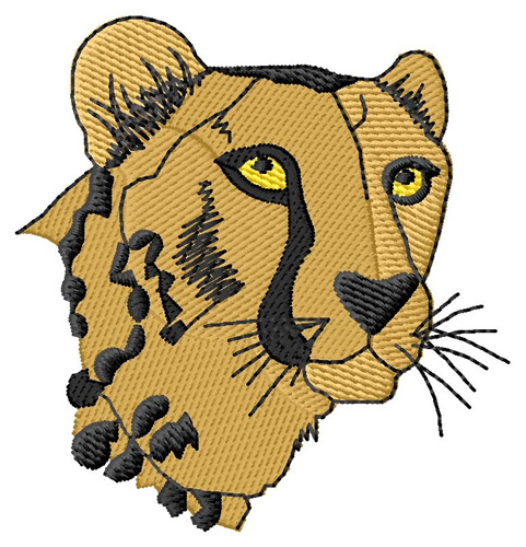 Cheetah Head Machine Embroidery Design