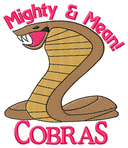 Mighty & Mean Cobras Machine Embroidery Design