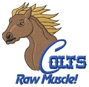 Picture of Colts Raw Muscle Machine Embroidery Design