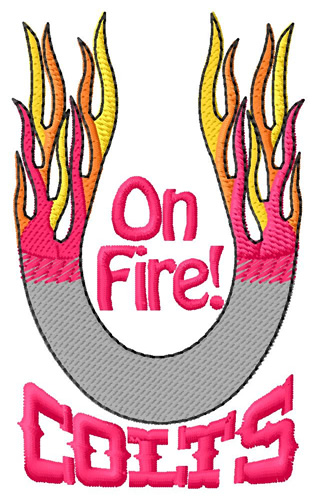 Colts On Fire! Machine Embroidery Design