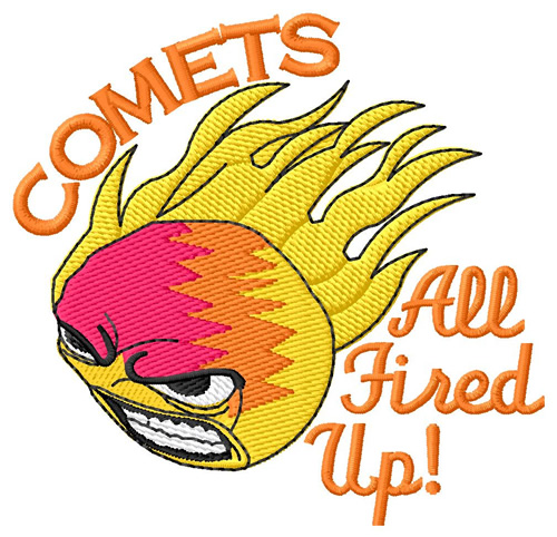 Comets All Fired Up Machine Embroidery Design