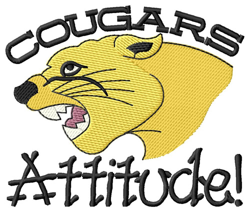 Cougars Attitude! Machine Embroidery Design