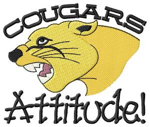 Picture of Cougars Attitude! Machine Embroidery Design