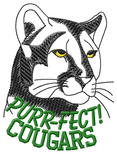 Purr-fect! Cougars Machine Embroidery Design