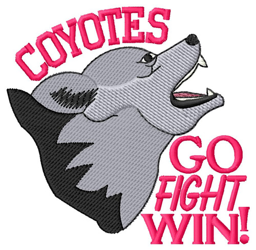 Coyotes Go Fight Win Machine Embroidery Design