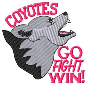 Picture of Coyotes Go Fight Win Machine Embroidery Design