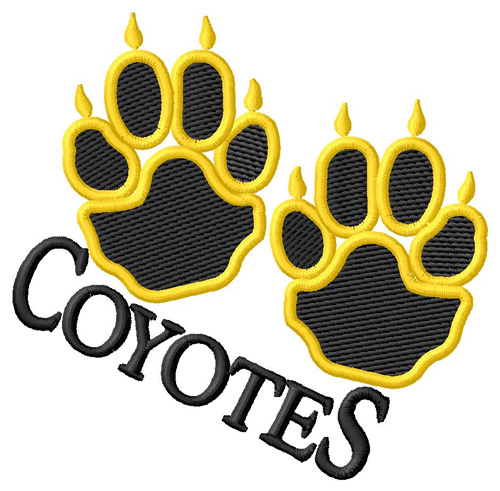 Coyote Paw Prints Machine Embroidery Design
