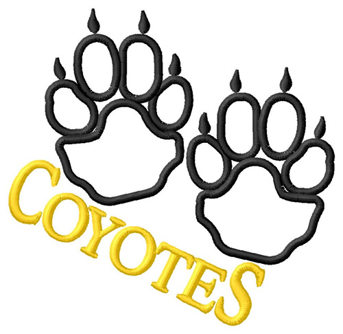 Coyotes Print Outline Machine Embroidery Design