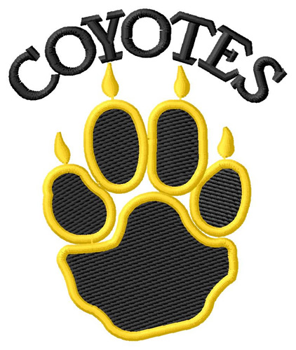 Coyotes Paw Print Machine Embroidery Design