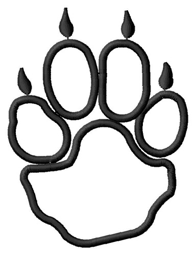 Coyote Paw Outline Machine Embroidery Design