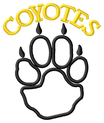 Coyotes Paw Outline Machine Embroidery Design