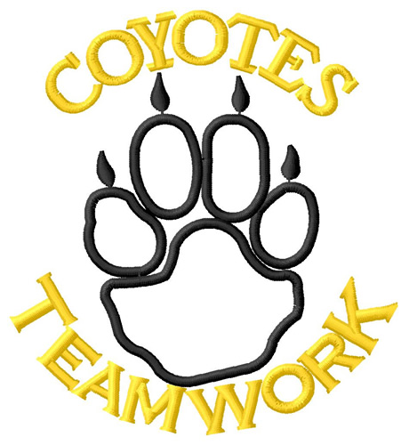 Coyotes Teamwork Machine Embroidery Design