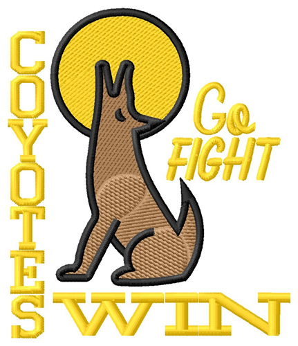 Coyotes Go Fight Win Machine Embroidery Design