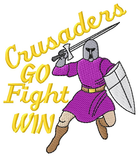 Crusaders Go Fight Win Machine Embroidery Design