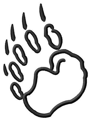 Cub Paw Print Outline Machine Embroidery Design
