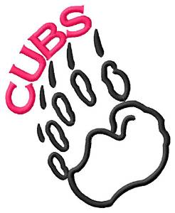 Picture of Cubs Paw Print Outline Machine Embroidery Design