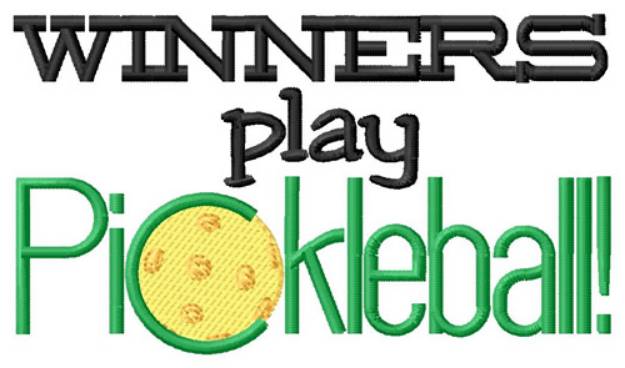 Picture of Winners Play Pickleball Machine Embroidery Design