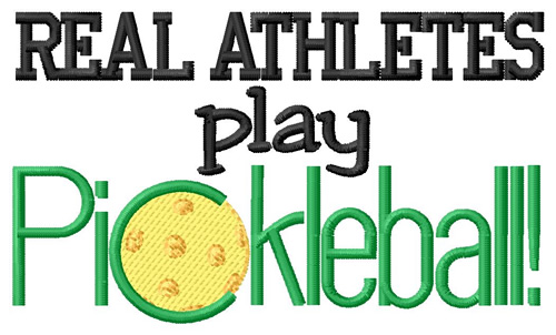 Athletes Play Pickleball Machine Embroidery Design