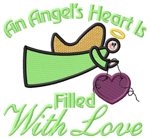 An Angels Heart Machine Embroidery Design